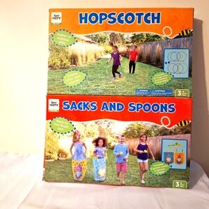 Bee Happy "Family Outdoor Fun" Hopscotch, Sacks & Spoons Game Sets.